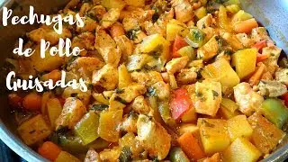 Como Hacer Pechugas de Pollo Guisadas, Receta facil. #polloguisado #pechugaguisada #recetasdepollo