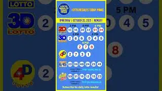 PCSO 2D 3D 4D 6/45 6/55 Lotto Results Today 9PM Draw of October 20, 2025 #lottoresulttoday