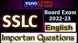 Second Language English important Questions/ SSLC English important Questions/ English Questions