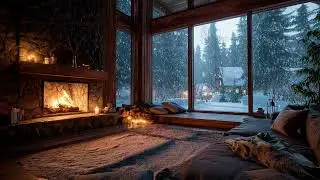 A Lonely Fire Holding Back the Cold Wind | Winter Calm Soundscape ❄️