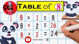 Table of 8 / 8 ka table / 8 times table / 8 multiplication table / 8 table maths / eight table