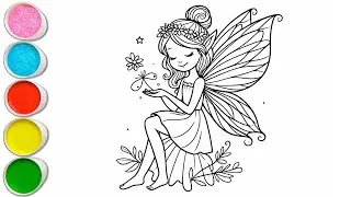 Cute Fairy Girl Drawing for kids, Painting & Coloring for kids, Toddlers | Let's Draw Together