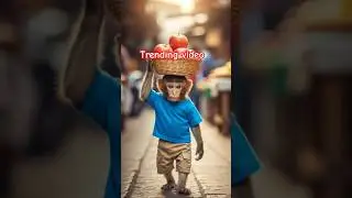 baby monkey 🐒 sell apple 🍎 #monkey #apple #shortsvideo #shorts#ai