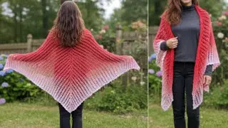 How to Crochet Quick Easy Women Shawl Pattern tutorial For Beginners#crochet#knitting#diy shawl