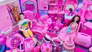 14 Minutes Satisfying with Unboxing Barbie Princess Pink Kitchen,Rock Bed Play Set Review Toys｜ASMR