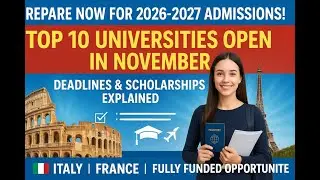 Prepare Now for 2026&ndash;2027 Admission | Top 10 Universitie in Italy & France | Deadlines & Scholarship