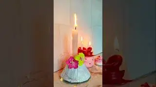 DIY candle holder using coconut shell 😱😍✨ #soil #mitti #craft #handmade #diy #decor #shorts