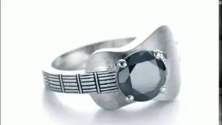 Custom Solitaire Black Diamond Engagement Ring