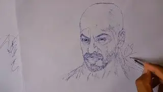 Sketch Drawing | Shahrukh Khan | Bald look | Jawan Prevue | Red Chillies Entertainment | Sketching