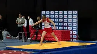 ABILDGAARD Martin (DEN) M - 2022 Trampoline Worlds, Sofia (BUL) - Q Tumbling Exercise 1