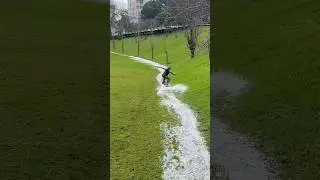 Rain creates huge natural slide