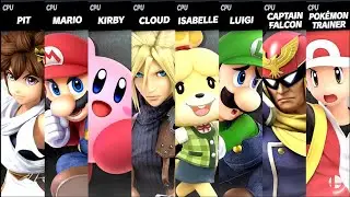Pit VS Mario VS Kirby VS Cloud VS Isabelle VS Luigi VS Captain Falcon VS Pokémon Trainer Ultimate