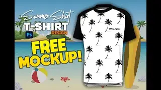 (Free Mockup) Sublimation t-shirt Summer concept PI-04| PSD file