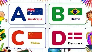 A to Z Country Names with Flags & Pronunciation | Alphabetical List of Countries for Kids