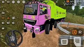 INDIAN BARATHA BENZ TIPPER TRACK GAME IN HEAVY OFF ROAD | BUS SIMULATOR INDONESIA | 