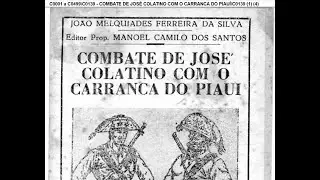 Combate de Jos&eacute; Colatino e o Carranca do Piau&iacute;. Literatura de cordel. Folhetos de romances de cordel
