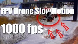 SlowMo 1000fps: FPV Drone takeoff