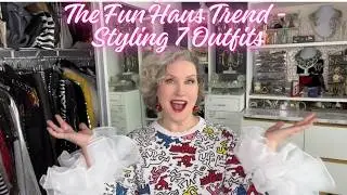 Styling Pinterest's Fun Haus trend - 7 outfits! #funfashion #outfitinspiration #thrifter #clowncore