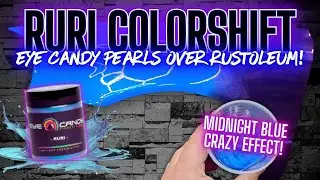 Аэрозольная краска RUSTOLEUM SATIN BLACK и BRILLIANT BLUE с перламутровым оттенком RURI EYE CANDY...