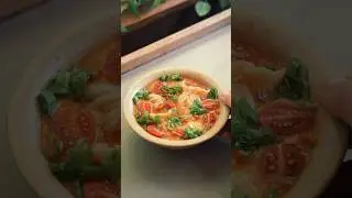Уютные супы | Простой томатный суп с яйцом и клецками 🍅🥟