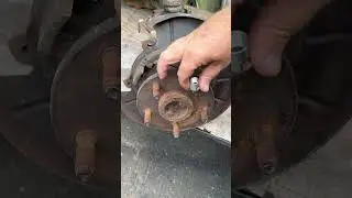 How to change a wheel stud with the axle shaft in the car.  Not incompetent #Rich220 #57chevy #fail