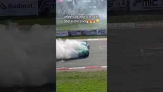 james deane doing a 360 after his qualifying run at drift masters 2023 riga