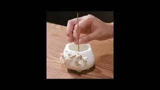 Elegant Flower Embellished Ceramic Incense Holder