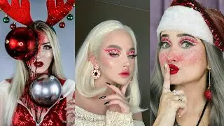 Christmas makeup tutorials 🎅 | best Christmas makeup ideas 🌼
