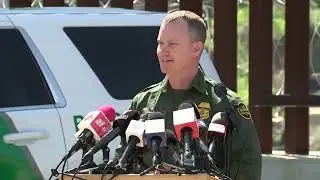 Border patrol, DOD news conference on US-Mexico border near San Diego