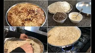 طريقة عمل صينية الرقاق باللحمة المفرومة علي سطح البوتاجاز مقرمشة من بره وطرية من جوة 😘/ruqaq pie
