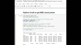 Day 142 : Python Code to get NSE stock prices