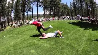 AJ HAWK TACKLES FAN