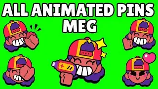 Meg Pins (Animated) | Brawl Stars | Green Screen