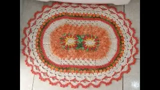 TAPETE  OVAL COM BARROCO  DECORE E TULIPAS, SUPER FÁCIL.