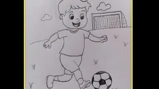 boy playing football drawing/playing boy drawinngHow to draw a boy playing soccer @drawingwithtiti 
