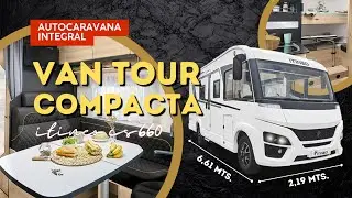 VAN TOUR autocaravana integral COMPACTA  con BAÑO DUAL 🚿🚽 6,61 mts 5 p. viajar y dormir Itineo cs660