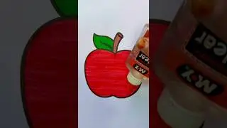 Glitter Apple 🍎 #art #apple #kidsart #coloring #easyart #glitter #shorts #ytshorts