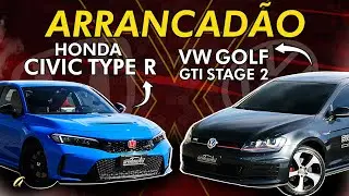 HONDA CIVIC TYPE R X VW GOLF GTI STAGE 2! Qual hot hatch vence no Arrancadão? #114