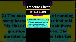 The Last Lesson Class 10 ICSE Workbook Answers | The Last Lesson Class 10 Question Answer #shorts