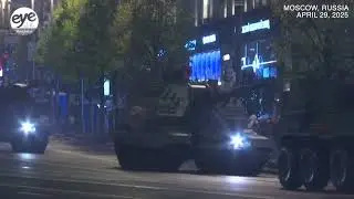 Military hardware shown in central Moscow for 1st rehearsal for WWII anniversary parade