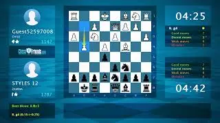 Chess Game Analysis: Guest52597008 - STYLES 12, 0-1 (By ChessFriends.com)
