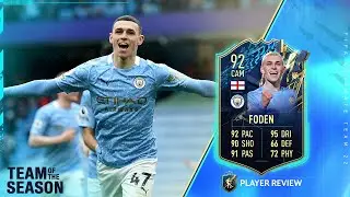 OVERPRICED?! 92 TEAM OF THE SEASON PHIL FODEN PLAYER REVIEW - FIFA 22 ULTIMATE TEAM