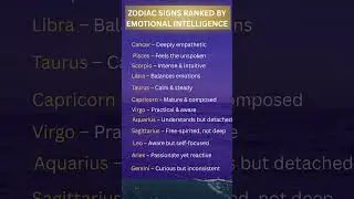 ZODIAC SIGNS RANKED BY EMOTIONAL INTELLIGENCE #zodiacsigns #astrohoroscope #astrologyposts #zodiac