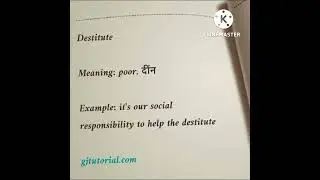 destitute-हिन्दी में#बेसहारा #destitutehindi #englishbyvikram #spokenenglishguru #informativeenglish