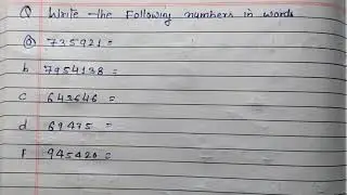 Write the following numbers in words