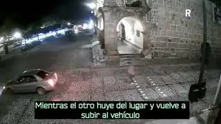 Graban a robacarros en Antigua Guatemala