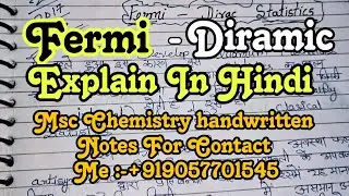 Msc 2nd semester Physical Chemistry।। Fermi- Diramic Explain In hindi Most Important Question