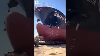 How a Massive Ship Lands in Water Safely! | The Secret Airbag Technique Explained! #youtubeshorts