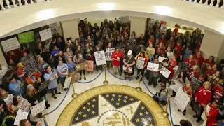 Oklahoma teachers strike for another day, demand increased funding