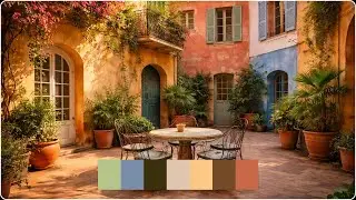 Mediterranean Courtyard &mdash; Cinematic Color Palette | Color Vibe Archive